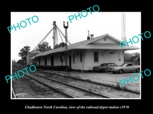 OLD LARGE HISTORIC PHOTO OF CHADBOURN NORTH CAROLINA, THE RAILROAD DEPOT c1970