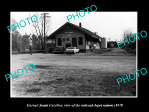 OLD LARGE HISTORIC PHOTO OF GARNETT SOUTH CAROLINA, THE RAILROAD DEPOT c1970