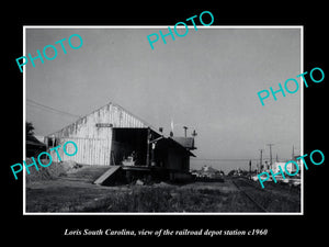 OLD LARGE HISTORIC PHOTO OF LORIS SOUTH CAROLINA, THE RAILROAD DEPOT c1960