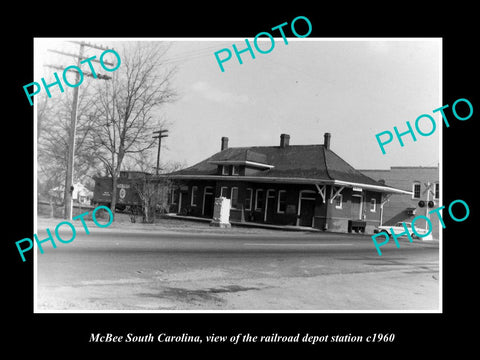 OLD LARGE HISTORIC PHOTO OF McBEE SOUTH CAROLINA, THE RAILROAD DEPOT c1960