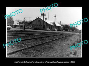 OLD LARGE HISTORIC PHOTO OF McCORMICK SOUTH CAROLINA, THE RAILROAD DEPOT c1960