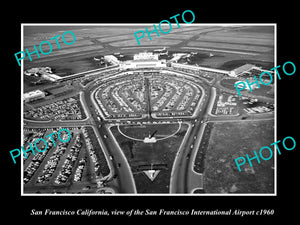 OLD LARGE HISTORIC PHOTO OF SAN FRANCISCO CALIFORNIA, VIEW OF THE AIRPORT 1960 1