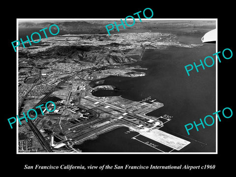 OLD LARGE HISTORIC PHOTO OF SAN FRANCISCO CALIFORNIA, VIEW OF THE AIRPORT 1960 2