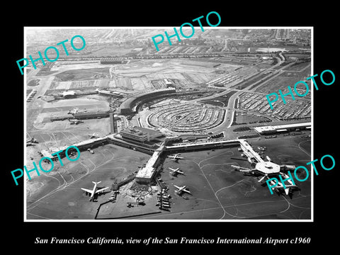 OLD LARGE HISTORIC PHOTO OF SAN FRANCISCO CALIFORNIA, VIEW OF THE AIRPORT 1960 3