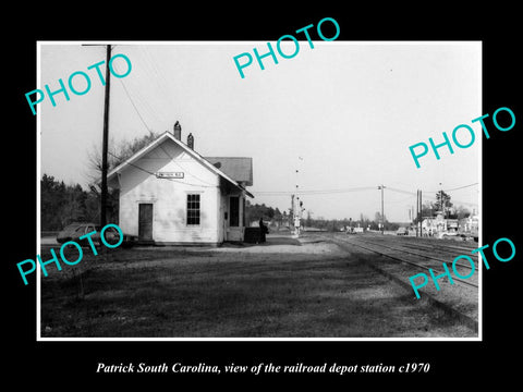 OLD LARGE HISTORIC PHOTO OF PATRICK SOUTH CAROLINA, THE RAILROAD DEPOT c1970