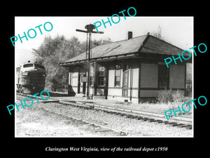 OLD LARGE HISTORIC PHOTO OF CLARINGTON WEST VIRGINIA, THE RAILROAD STATION c1950