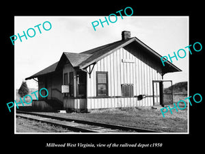 OLD LARGE HISTORIC PHOTO OF MILLWOOD WEST VIRGINIA, THE RAILROAD STATION c1950