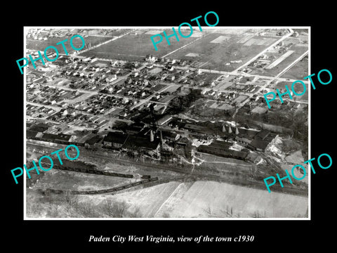 OLD LARGE HISTORIC PHOTO OF PADEN CITY WEST VIRGINIA, VIEW OF THE TOWN c1930