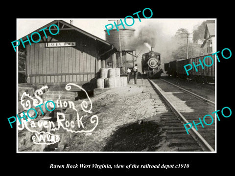 OLD LARGE HISTORIC PHOTO OF RAVEN ROCK WEST VIRGINIA, THE RAILROAD STATION c1910