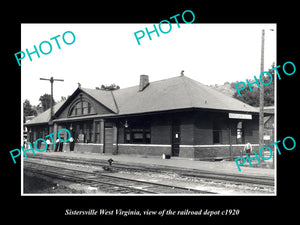 OLD LARGE HISTORIC PHOTO OF SISTERSVILLE WEST VIRGINIA RAILROAD STATION c1920