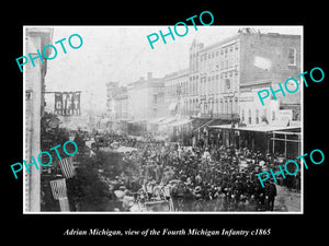 OLD LARGE HISTORIC PHOTO OF ADRIAN MICHIGAN CIVIL WAR 4th MICHIGAN INFANTRY 1865