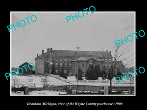 OLD LARGE HISTORIC PHOTO OF DEARBORN MICHIGAN, VIEW OF THE POOR HOUSE c1900