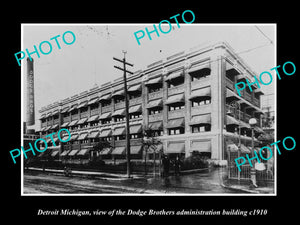 OLD LARGE HISTORIC PHOTO OF DETROIT MICHIGAN, DODGE BROTHERS CAR BUILDING c1910