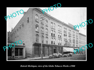 OLD LARGE HISTORIC PHOTO OF DETROIT MICHIGAN, THE GLOBE TOBACCO WORKS c1900