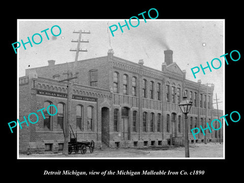 OLD LARGE HISTORIC PHOTO OF DETROIT MICHIGAN, THE MALLEABLE IRON CO c1890