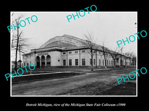 OLD LARGE HISTORIC PHOTO OF DETROIT MICHIGAN, THE STATE FAIR COLLISEUM c1900