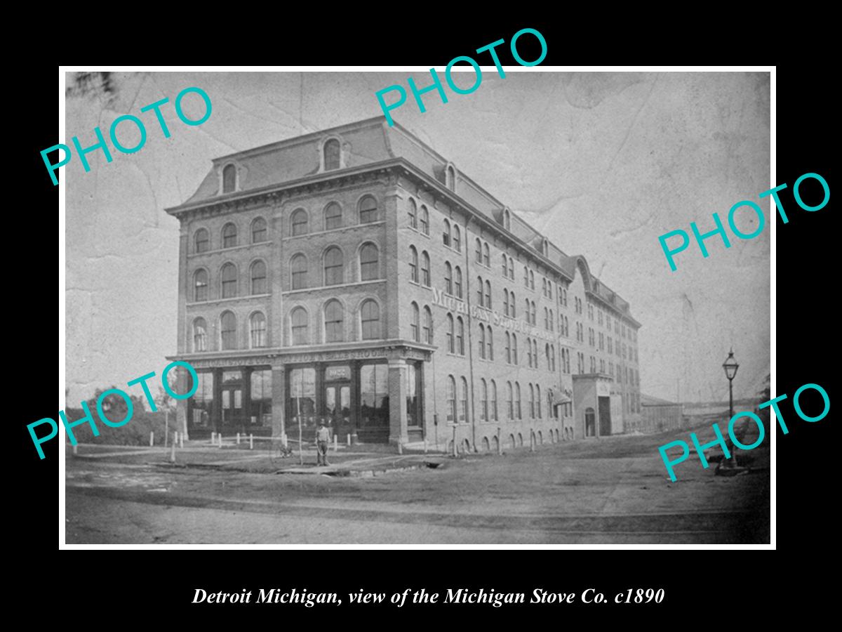 OLD LARGE HISTORIC PHOTO OF DETROIT MICHIGAN, THE MICHIGAN STOVE Co c1890