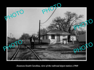 OLD LARGE HISTORIC PHOTO OF SWANSEA SOUTH CAROLINA, THE RAILROAD DEPOT c1960