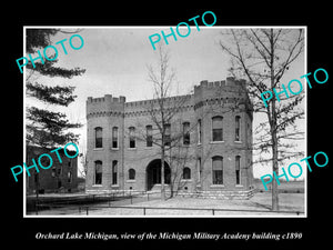 OLD LARGE HISTORIC PHOTO OF ORCHARD LAKE MICHIGAN, THE MILITARY ACADEMY c1890