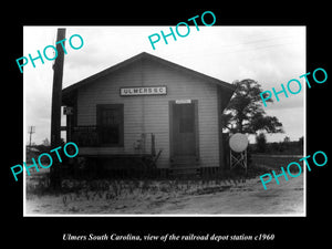 OLD LARGE HISTORIC PHOTO OF ULMERS SOUTH CAROLINA, THE RAILROAD DEPOT c1960