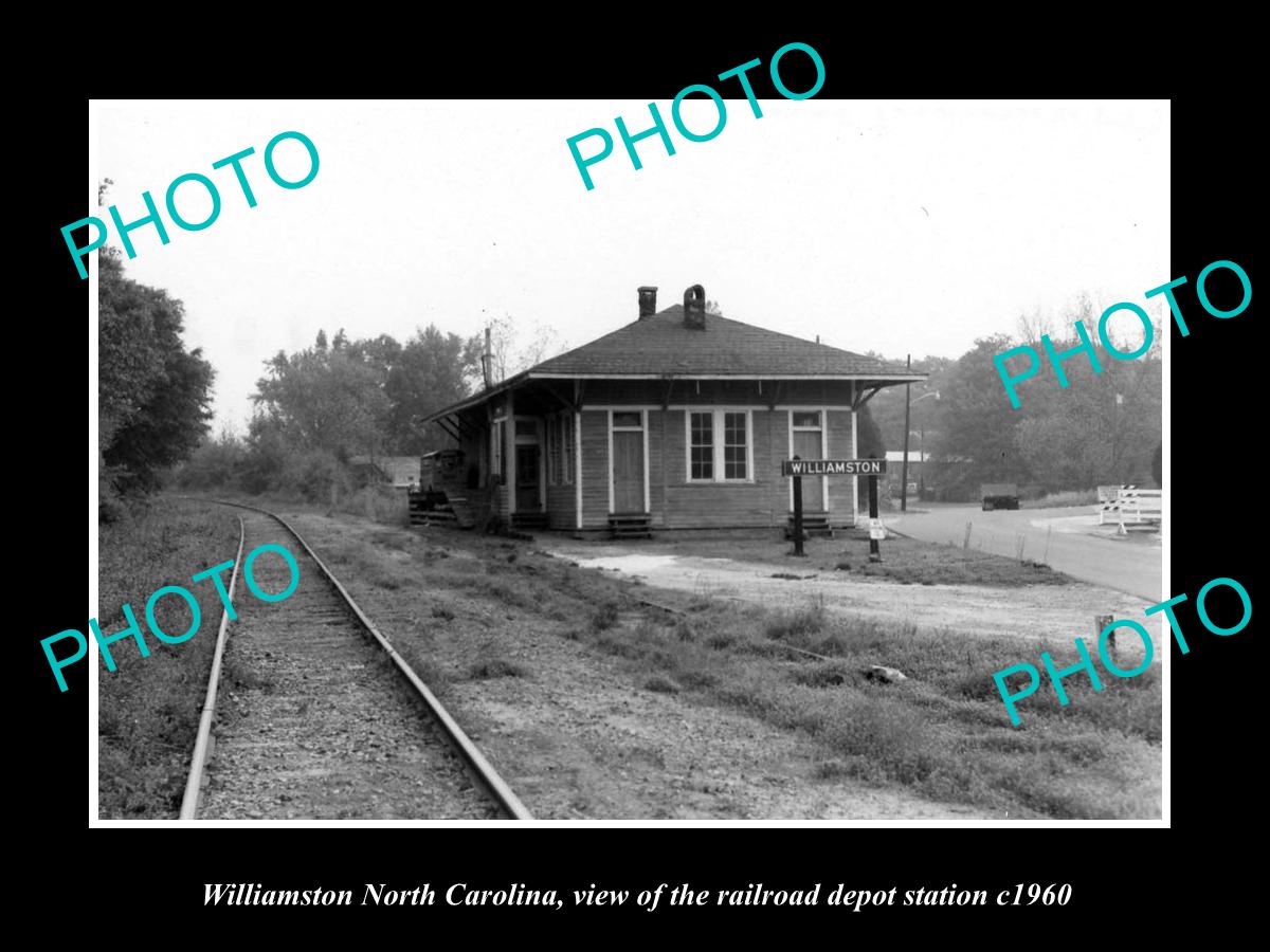 OLD LARGE HISTORIC PHOTO OF WILLIAMSTON SOUTH CAROLINA, THE RAILROAD DEPOT c1960