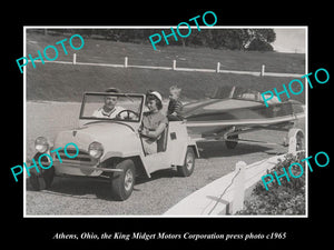 OLD LARGE HISTORIC PHOTO ATHENS OHIO, KING MIDGET MOTOR CAR PRESS PHOTO c1965 2