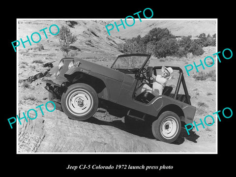 OLD LARGE HISTORIC PHOTO OF JEEP CJ-5 COLORADO LAUNCH PRESS PHOTO 1972