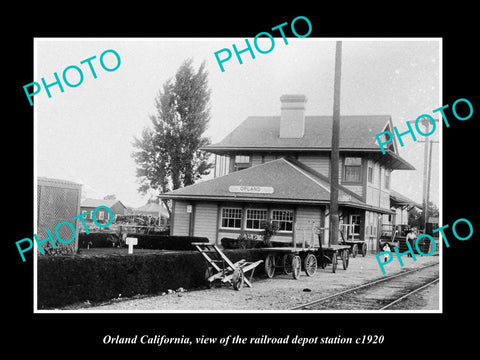 OLD LARGE HISTORIC PHOTO ORLAND CALIFORNIA RAILROAD DEPOT STATION c1920 2