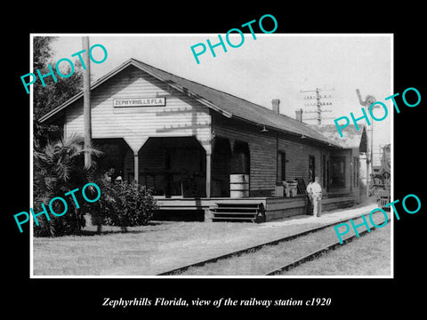 OLD LARGE HISTORIC PHOTO ZEPHYRHILLS FLORIDA, THE RAILROAD DEPOT STATION c1920 3