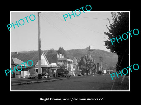 OLD LARGE HISTORIC PHOTO OF BRIGHT VICTORIA, VIEW OF THE MAIN STREET c1950