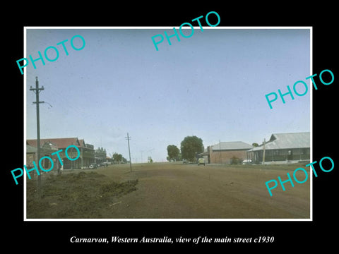 OLD LARGE HISTORIC PHOTO CARNARVON WESTERN AUSTRALIA, VIEW OF THE MAIN ST c1930