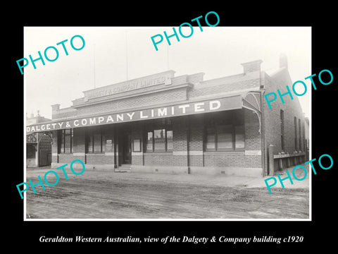 OLD LARGE HISTORIC PHOTO GERALDTON WESTERN AUSTRALIA, THE DALGETY Co c1920