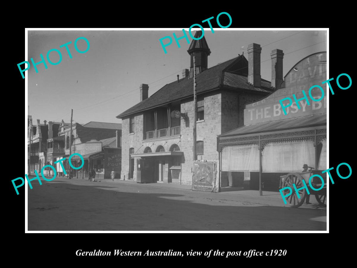 OLD LARGE HISTORIC PHOTO GERALDTON WESTERN AUSTRALIA, THE POST OFFICE c1920