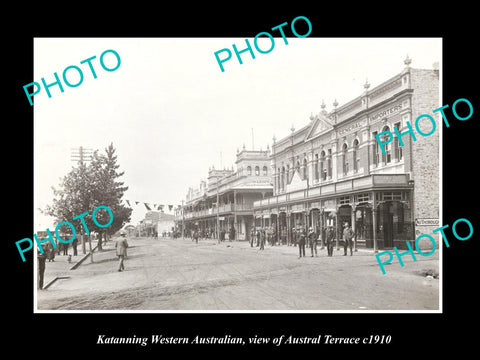 OLD LARGE HISTORIC PHOTO KATANNING WESTERN AUSTRALIA, VIEW OF AUSTRAL TCE c1910