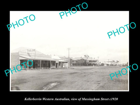 OLD LARGE HISTORIC PHOTO KELLERBERRIN WESTERN AUSTRALIA, MASSINGHAM STREET c1920