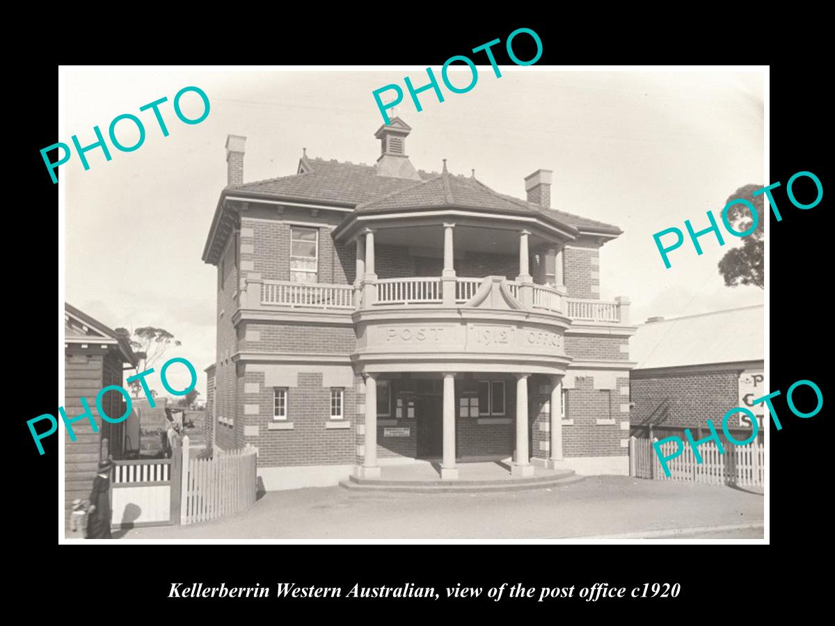 OLD LARGE HISTORIC PHOTO KELLERBERRIN WESTERN AUSTRALIA, THE POST OFFICE c1920