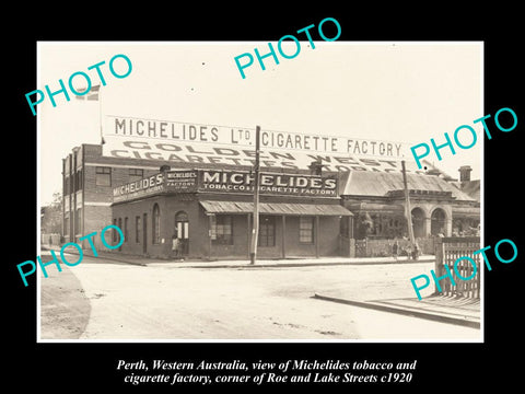 OLD LARGE HISTORIC PHOTO PERTH WESTERN AUSTRALIA MICHELIDES TOBACCO FACTORY 1920