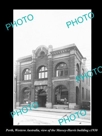 OLD LARGE HISTORIC PHOTO PERTH WESTERN AUSTRALIA, THE MASSEY HARRIS STORE c1930