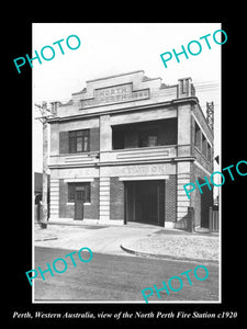 OLD LARGE HISTORIC PHOTO PERTH WESTERN AUSTRALIA, NORTH PERTH FIRE STATION c1920