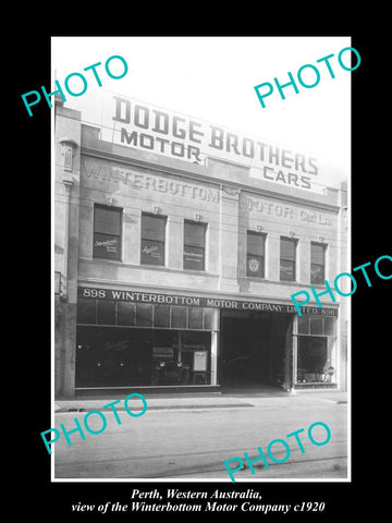 OLD LARGE HISTORIC PHOTO PERTH WESTERN AUSTRALIA, THE WINTERBOTTOM MOTOR CO 1920