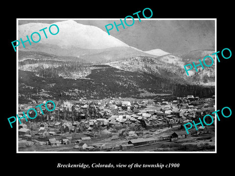 OLD LARGE HISTORIC PHOTO OF BRECKENRIDGE COLORADO, VIEW OF THE TOWNSHIP c1900