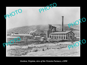 OLD LARGE HISTORIC PHOTO OF GOSHEN VIRGINIA, THE VICTORIA STEEL FURNACE c1890