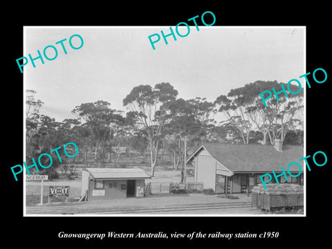 OLD LARGE HISTORIC PHOTO GNOWANGERUP WESTERN AUSTRALIA THE RAILWAY STATION c1950