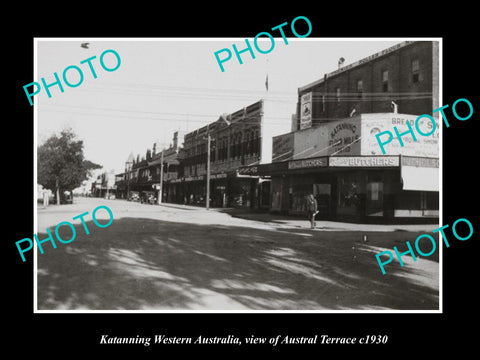 OLD LARGE HISTORIC PHOTO KATANNING WESTERN AUSTRALIA, VIEW OF AUSTRAL TCE c1930