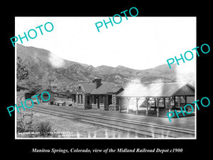 OLD HISTORIC PHOTO OF MANITOU SPRINGS COLORADO, RAILROAD DEPOT STATION c1900 2