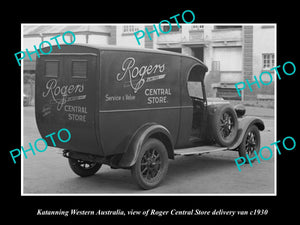 OLD LARGE HISTORIC PHOTO KATANNING WESTERN AUSTRALIA, ROGERS STORE VAN c1930 1