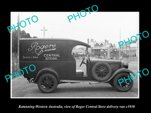 OLD LARGE HISTORIC PHOTO KATANNING WESTERN AUSTRALIA, ROGERS STORE VAN c1930 2