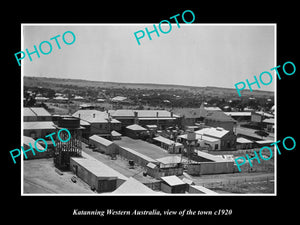 OLD LARGE HISTORIC PHOTO KATANNING WESTERN AUSTRALIA, VIEW OF THE TOWN c1920