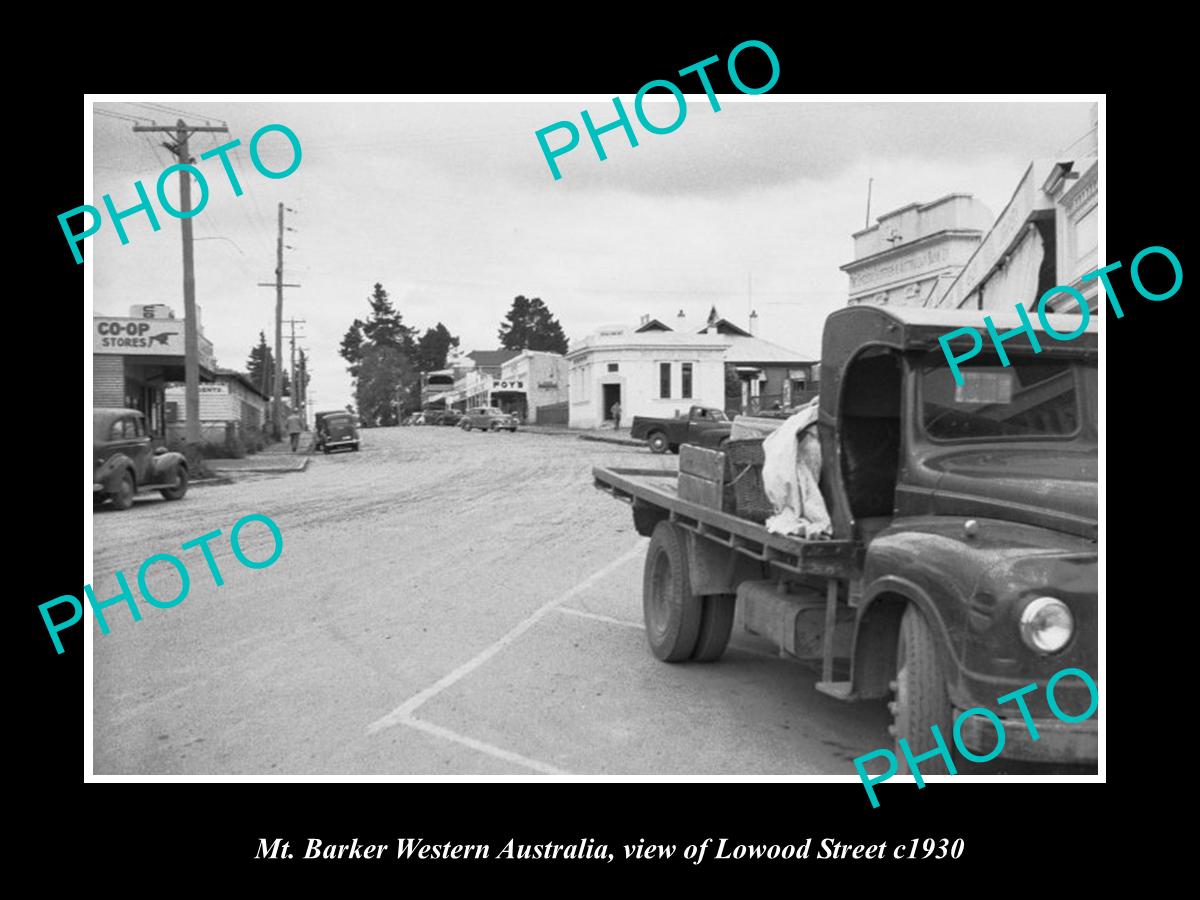 OLD LARGE HISTORIC PHOTO MT BARKER WESTERN AUSTRALIA, VIEW OF LOWOOD STREET 1930