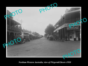 OLD LARGE HISTORIC PHOTO NORTHAM WESTERN AUSTRALIA, VIEW OF FITZGERALD ST c1930